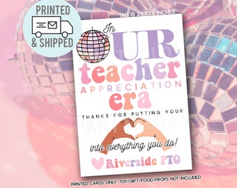 Printed and Shipped Teacher Appreciation Era Gift Tags, In Our Era Thank You Tags, Shimmer, Disco Aesthetic, Appreciation Era, Teacher Gift