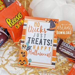 Halloween Printable Tag Trick or Treat Tags Student Tags Cute Halloween ...