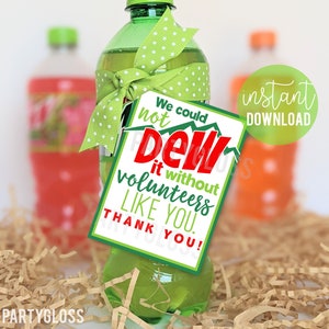 Volunteer Appreciation Printable Tag | Soda Pop Pun Tags | Appreciation Treat Tag | Thank You Drink Tag | Volunteer Appreciation Staff Team