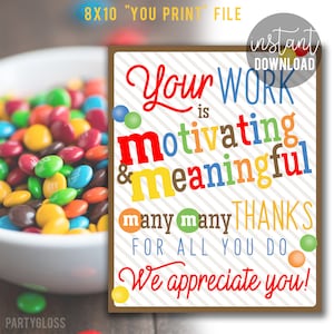 Staff Appreciation 8x10 Printable Sign Teachers Employee Gift Team  Faculty Coworkers Staff Break Room Lunchroom PTO PTA MM Candy Treat