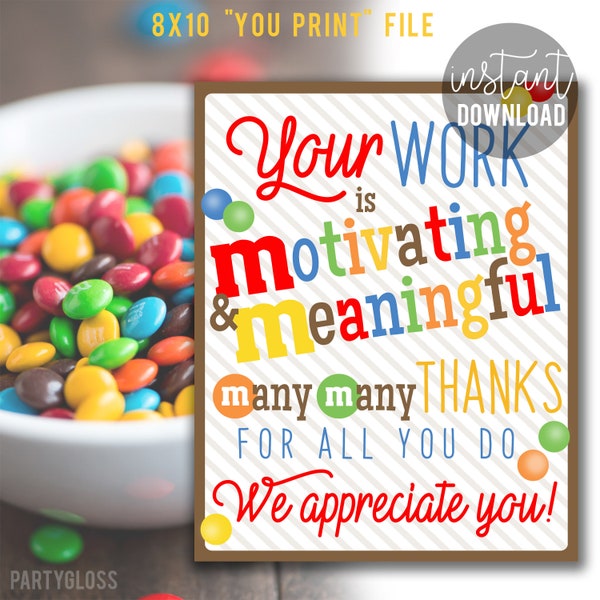 Staff Appreciation 8x10 Printable Sign Teachers Employee Gift Team  Faculty Coworkers Staff Break Room Lunchroom PTO PTA MM Candy Treat