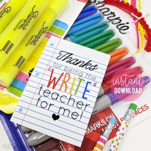 Lehrer Wertschätzung druckbare Geschenkanhänger, schreiben Lehrer für mich Lehrer Wertschätzung Wochentag Schulpersonal Dozenten Marker Stifte Textmarker