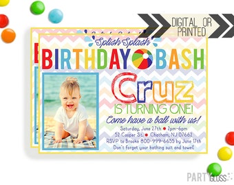 beach ball invite etsy