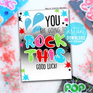 Schwimmen Sie werden dieses Glück druckbare Geschenkanhänger rocken, Pop Candy Rocks Schwimmen Tauchen Treffen Turnier Zustandsmeisterschaft Regionals