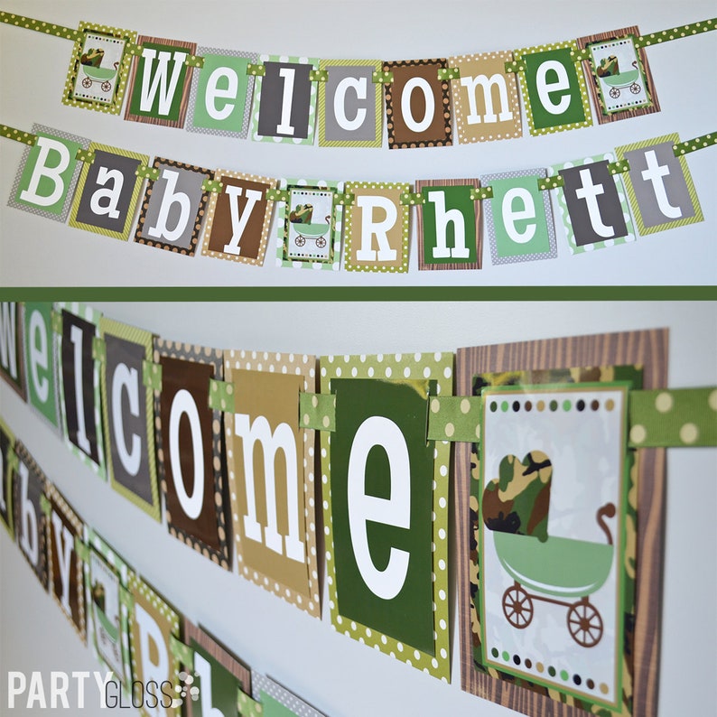 Camo Baby Shower Banner Decorations Fully Assembled Camo Etsy