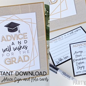 Schulabschluss Advice Karten | Grad Party Hinweis Schild | Klasse 2022 | Graduierung Printables | Abschlussempfehlung Wünsche | Abschluss Dekorationen