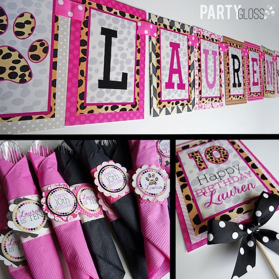 Cheetah Print Birthday Party Decorations Fully Assembled Etsy