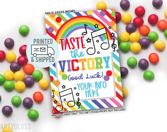 Printed and Shipped Choir Band Music Taste The Victory Good Luck Gift Tags Rainbow Candy State Regionals Tournament Competition Try Outs
