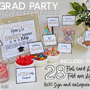 Graduation Candy Buffet Labels, Digital Candy Bar Grad Party Graduation Candy Labels Graduation Treats Signs Grad Party YOU Print