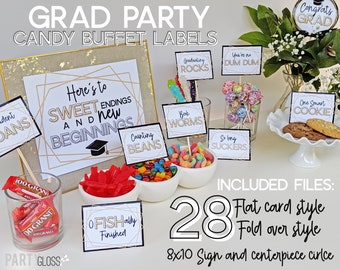 Graduation Candy Buffet Labels, Digital Candy Bar Grad Party Graduation Candy Labels Graduation Treats Signs Grad Party YOU Print