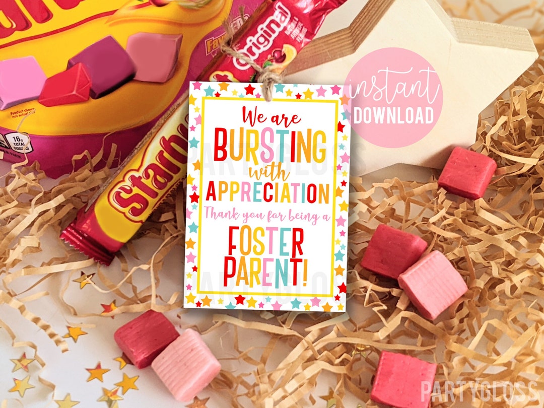 Foster Parent Appreciation Printable Tag Foster Parent Thank You Star