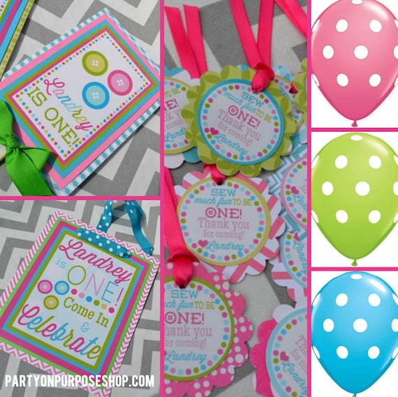 Cute As A Button Birthday Party Decorations Sew Cute Fully Etsy