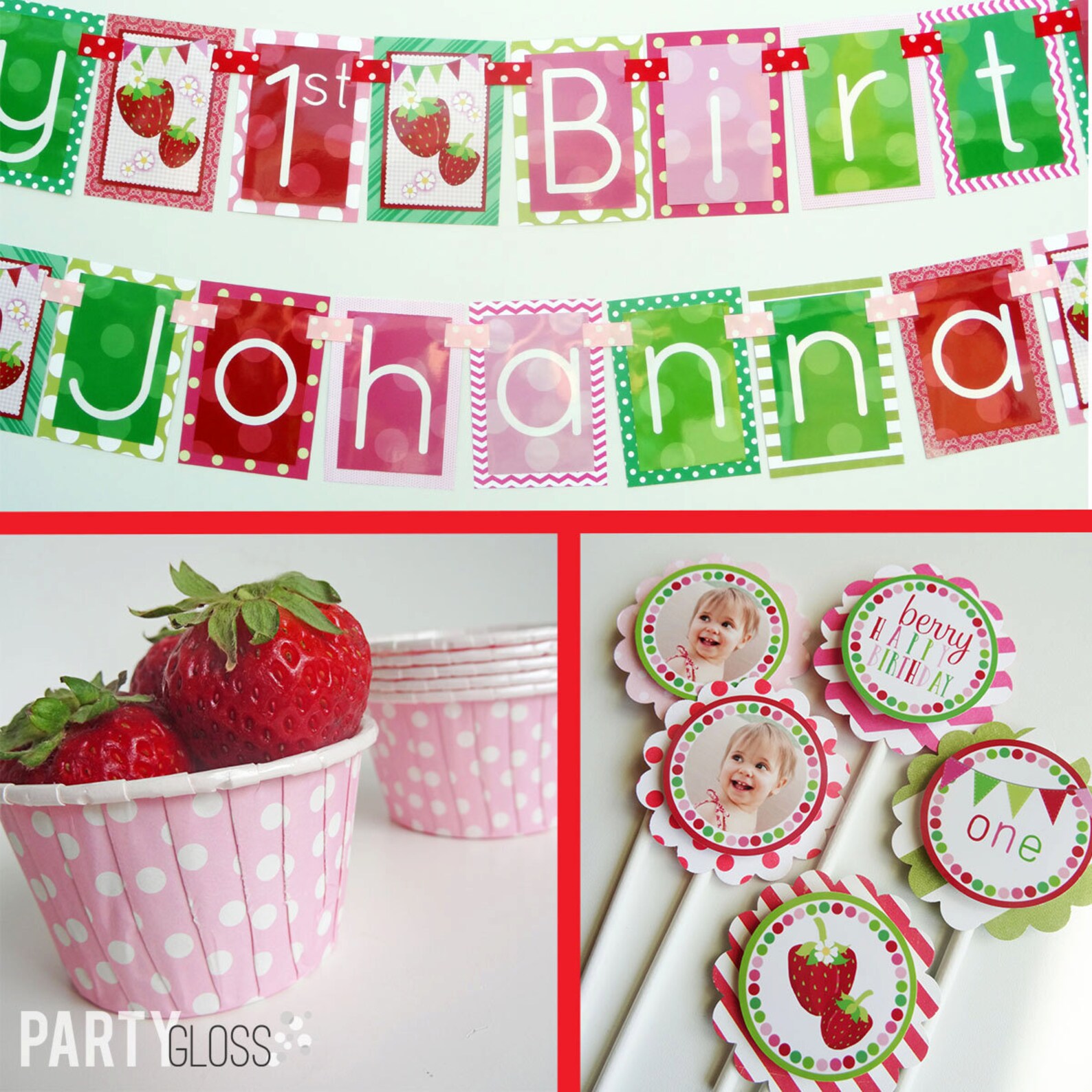 Strawberry Birthday Party Decorations Package Fully Assembled Etsy