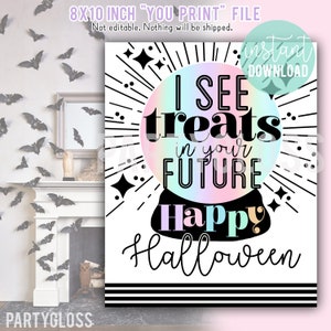 Crystal Ball Halloween 8x10 Printable Sign | Halloween Appreciation ...