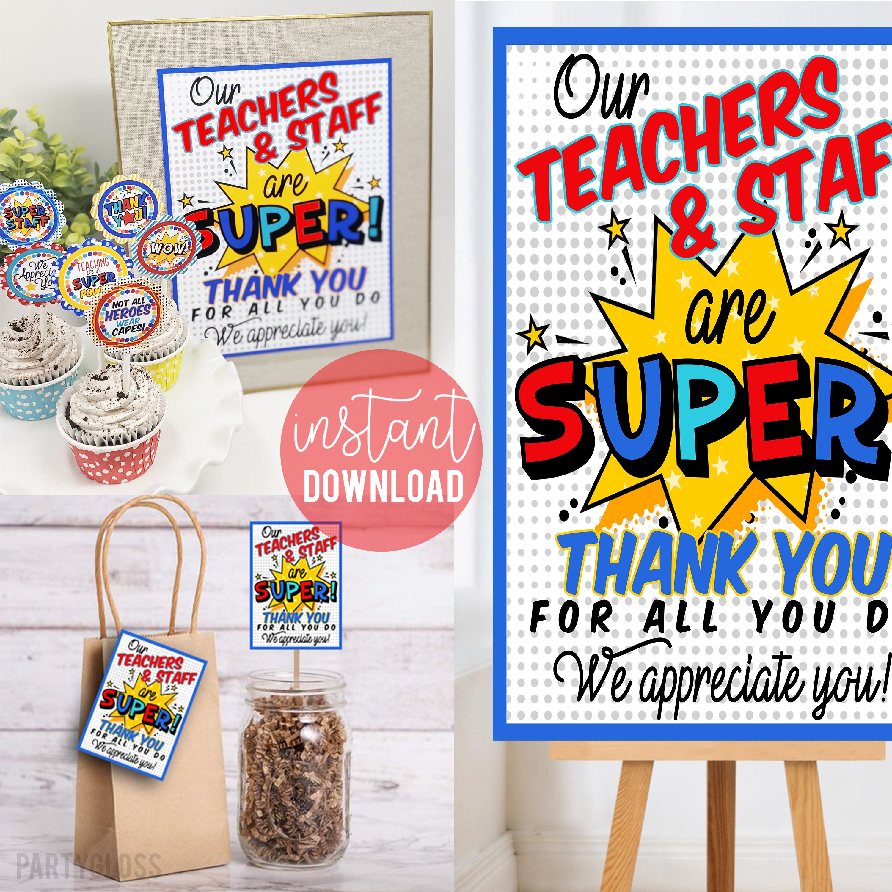 Art & Collectibles superhero teacher print UNFRAMED thank you nursery