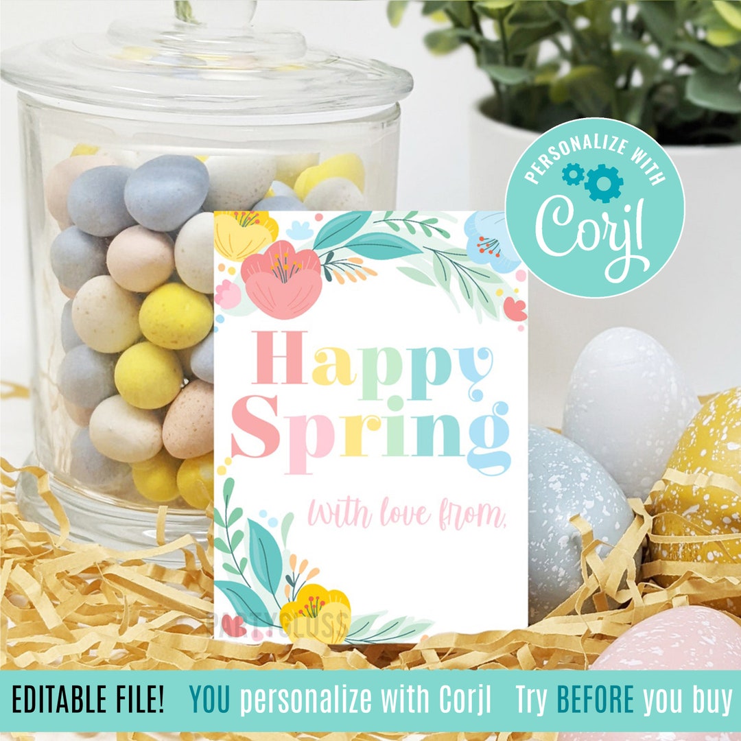 Editable Happy Spring Printable Gift Tags Easter Treats Staff Team Editable Happy Spring Printable Gift Tags Easter Treats Staff Team