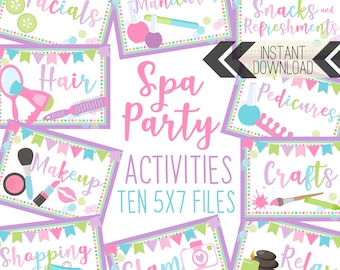 Spa Party Printable Signs | Spa Activity Station Signs | Spa Birthday | Spa Printables | Spa Party Ideas | Spa Birthday Party Activity Signs