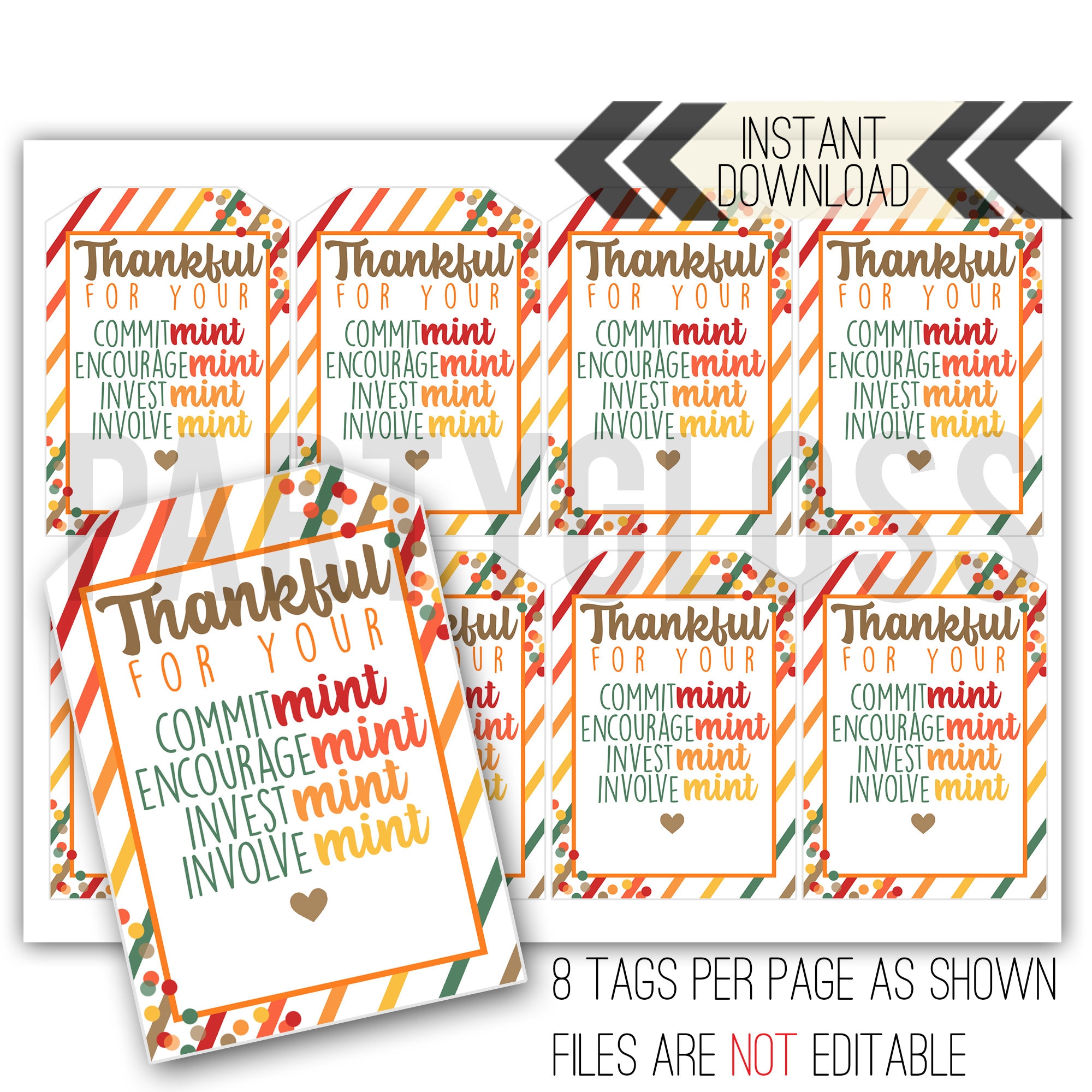 Teacher Appreciation Printable Tag Mint Tags Mint Tags - Etsy