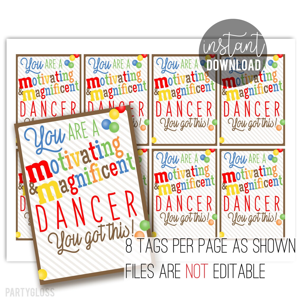 Dancer Printable Tag Printable Gift Tags Dance Competition Etsy