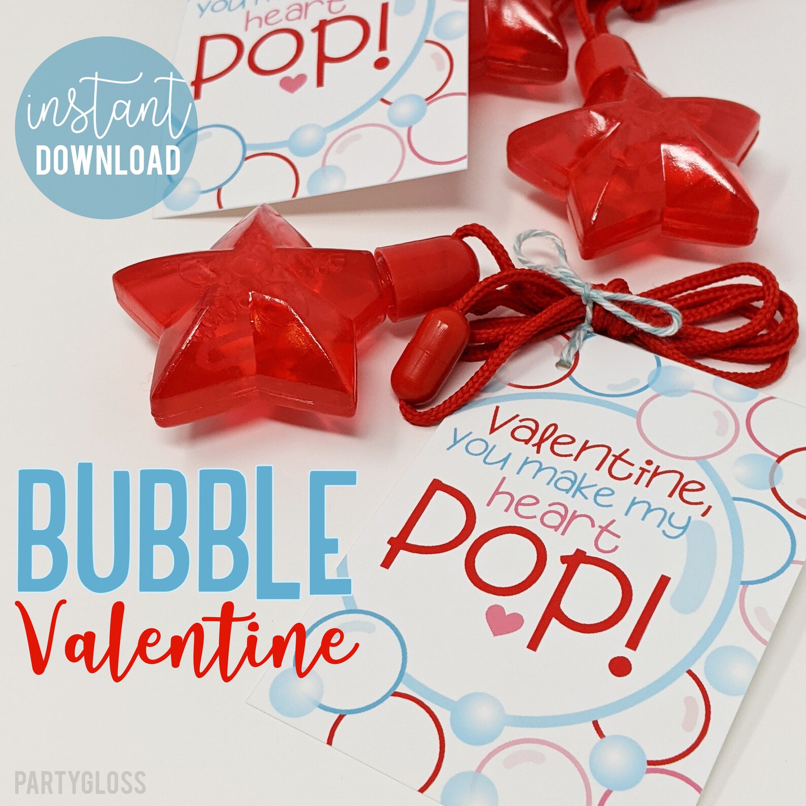 Bubbles Valentine s Day Printable Tag Bubble Valentine Etsy 