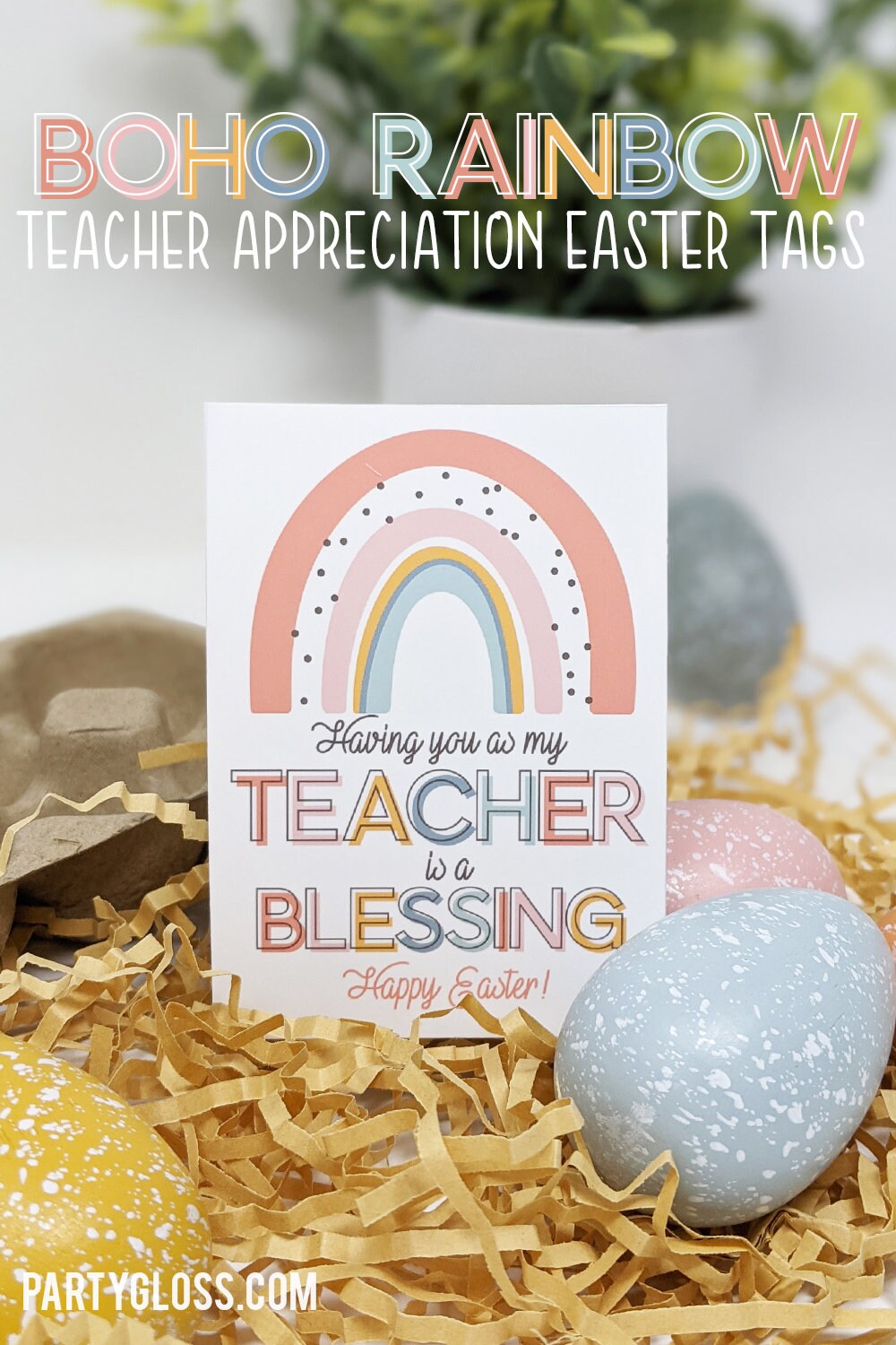 Happy Easter Teacher Appreciation Printable Tags Teacher Etsy