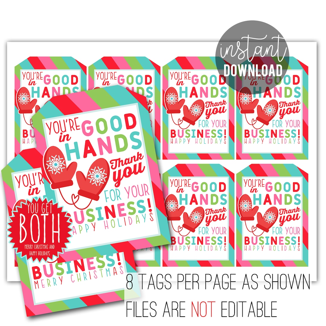 You're in Good Hands Printable Tags | Thank You for Your Business Tag ...