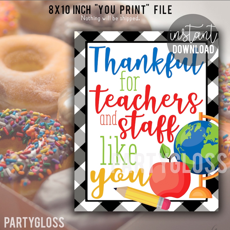 Teacher Appreciation Printable 8x10 Sign Print, Teachers Week Luncheon ...