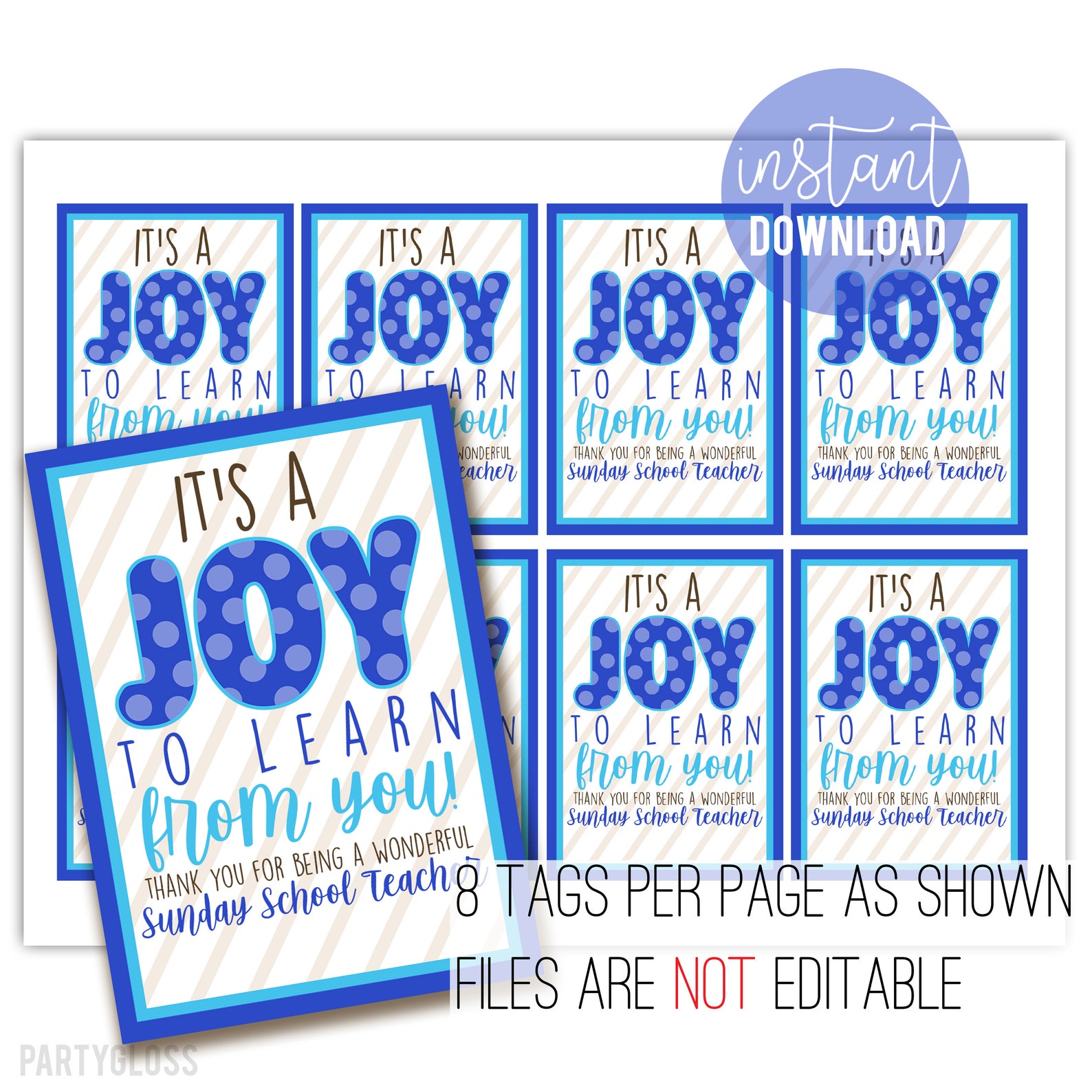 Sunday School Teacher Appreciation Printable Printable | Etsy