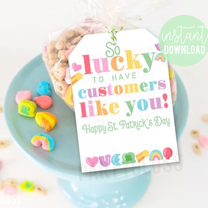 Kundenwertschätzung St. Patrick's Day druckbare Tags, Kundengeschenk so glückliche Kunden Marketingwerbung für Grundbesitzversicherung und hypothekarisch