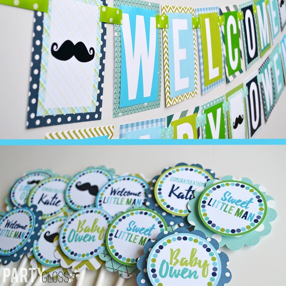 Little Man Baby Shower Decorations Package Fully Assembled Etsy