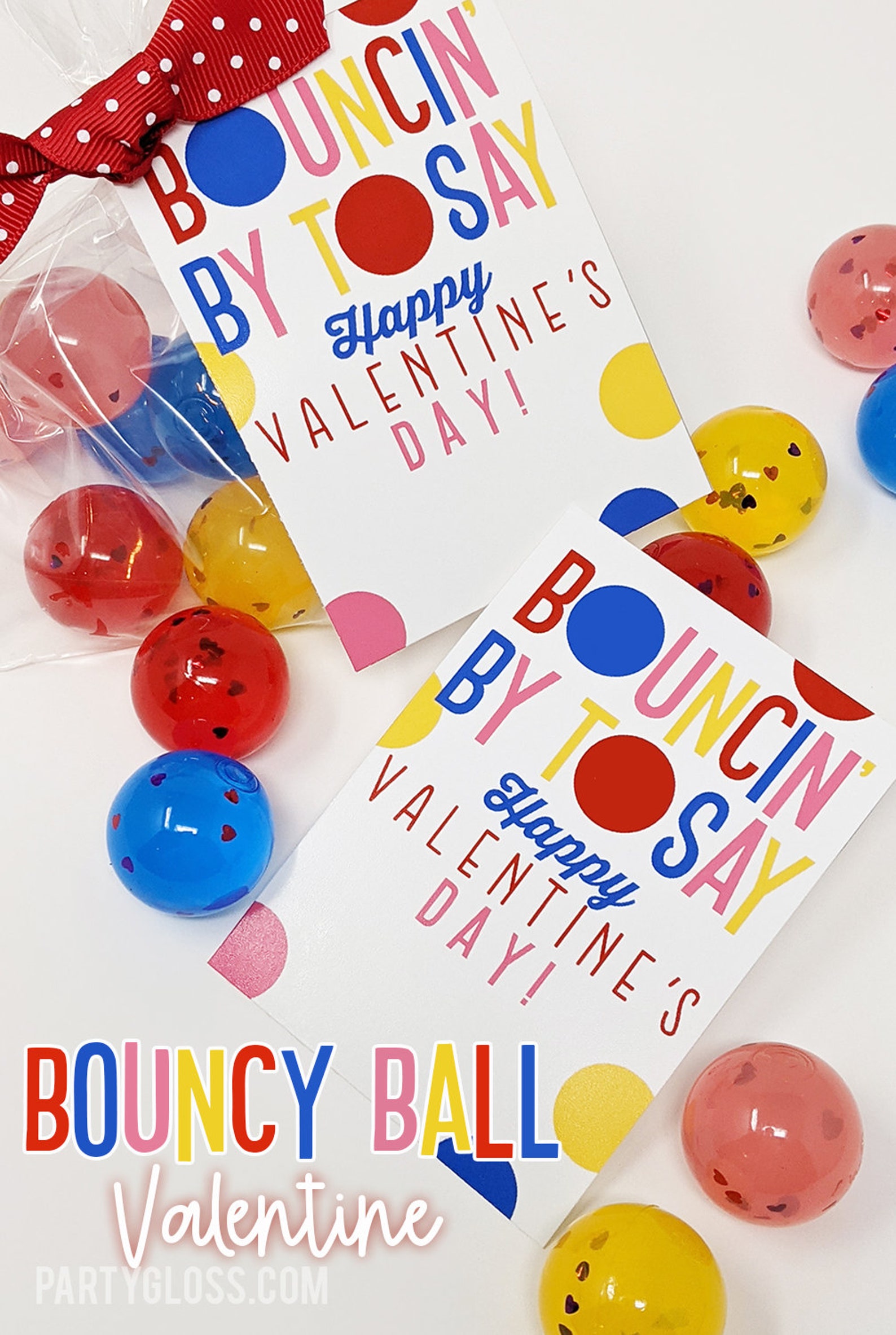 Bouncy Ball Valentine's Day Printable Ball Valentine Etsy
