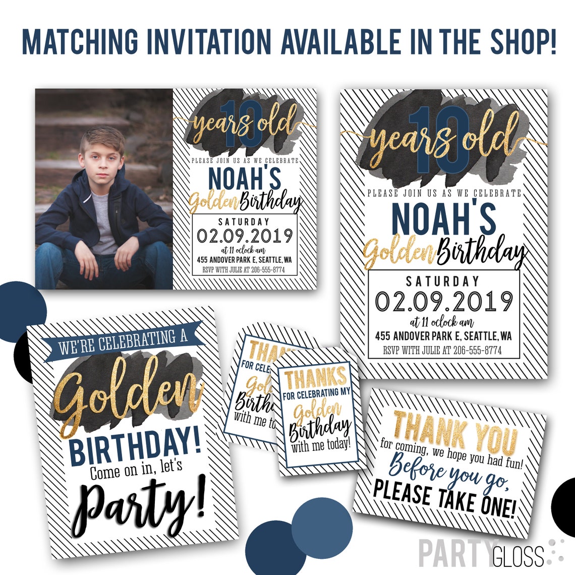 Golden Birthday Party Printables Golden Printables Favor - Etsy