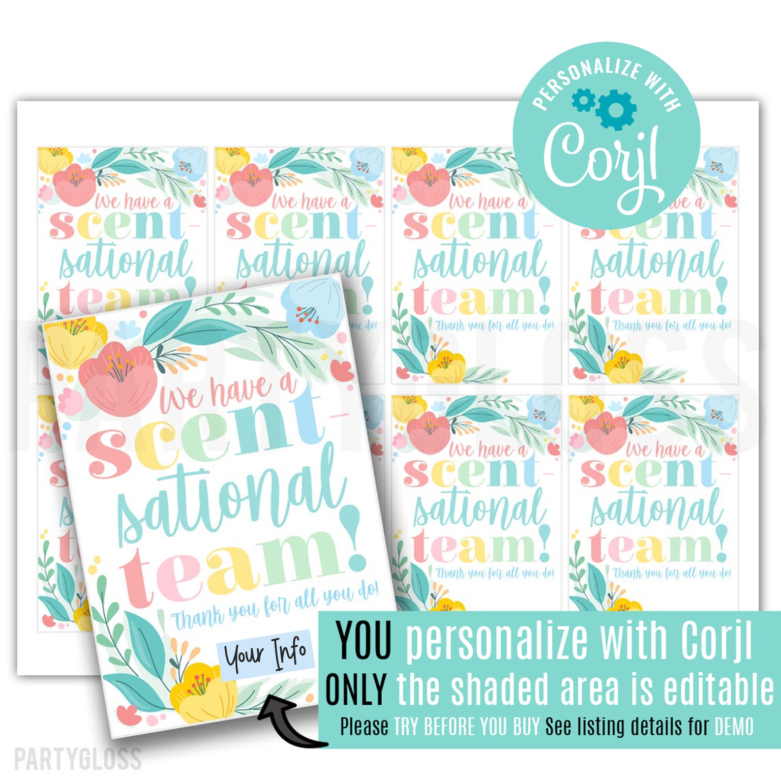 Editable Scent-sational Team Printable Tags Scentsational - Etsy