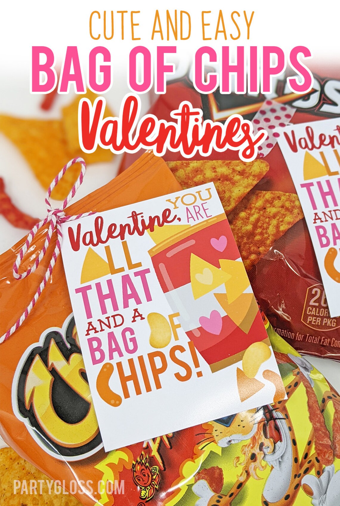 Chips Valentine's Day Printable Bag of Chips Valentine Etsy