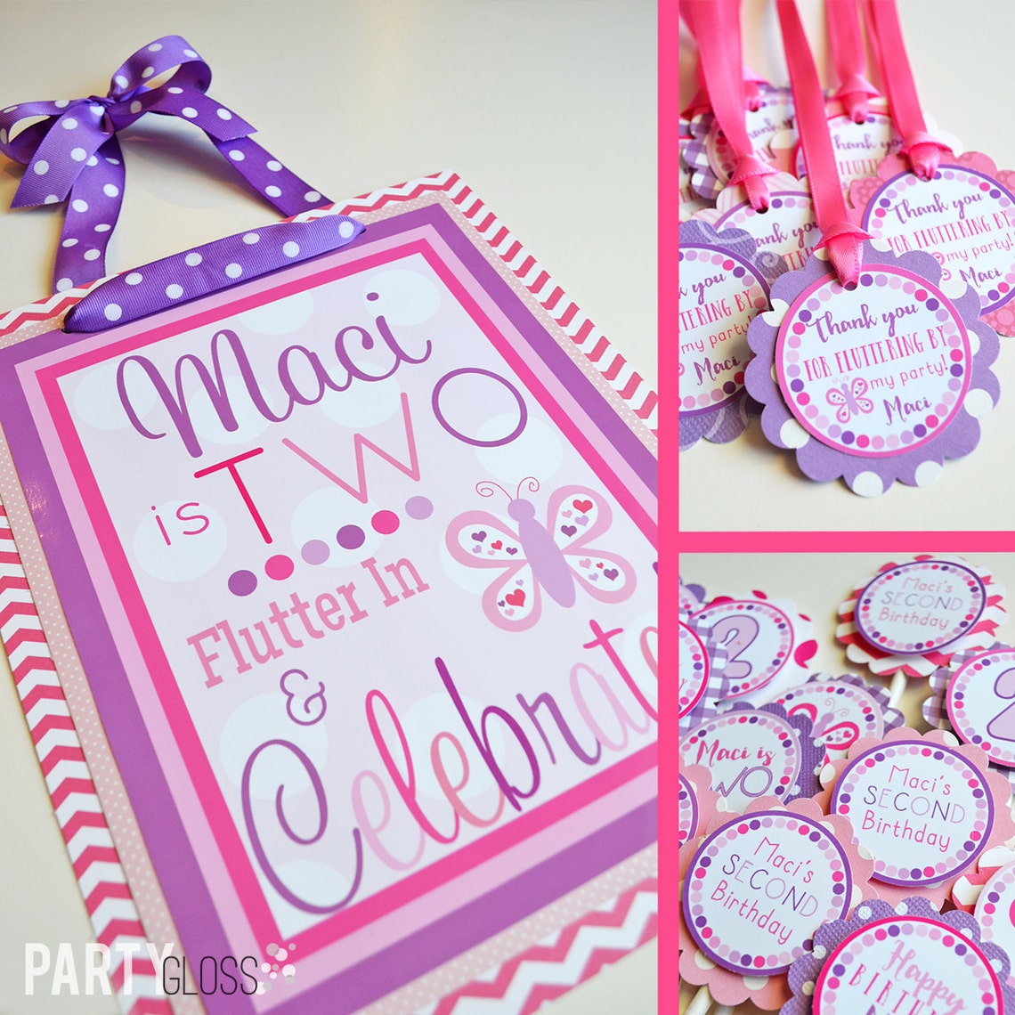 Butterfly Birthday Party Decorations Pink and Purple Fully Etsy