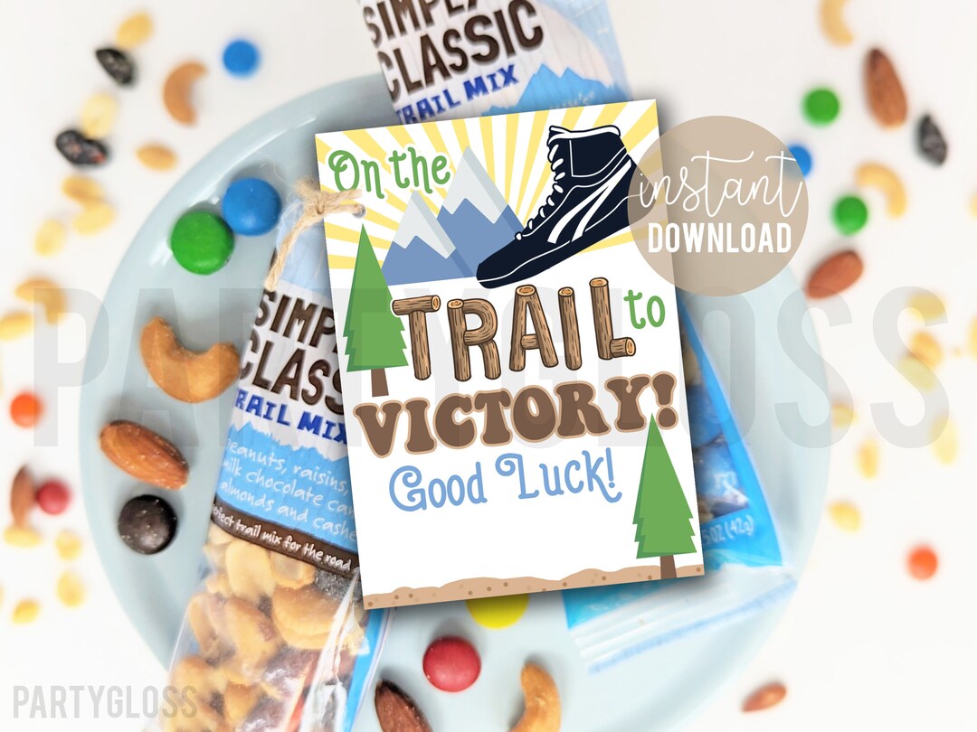 Wrestling Trail Mix Printable Gift Tags on the Trail to Victory Good