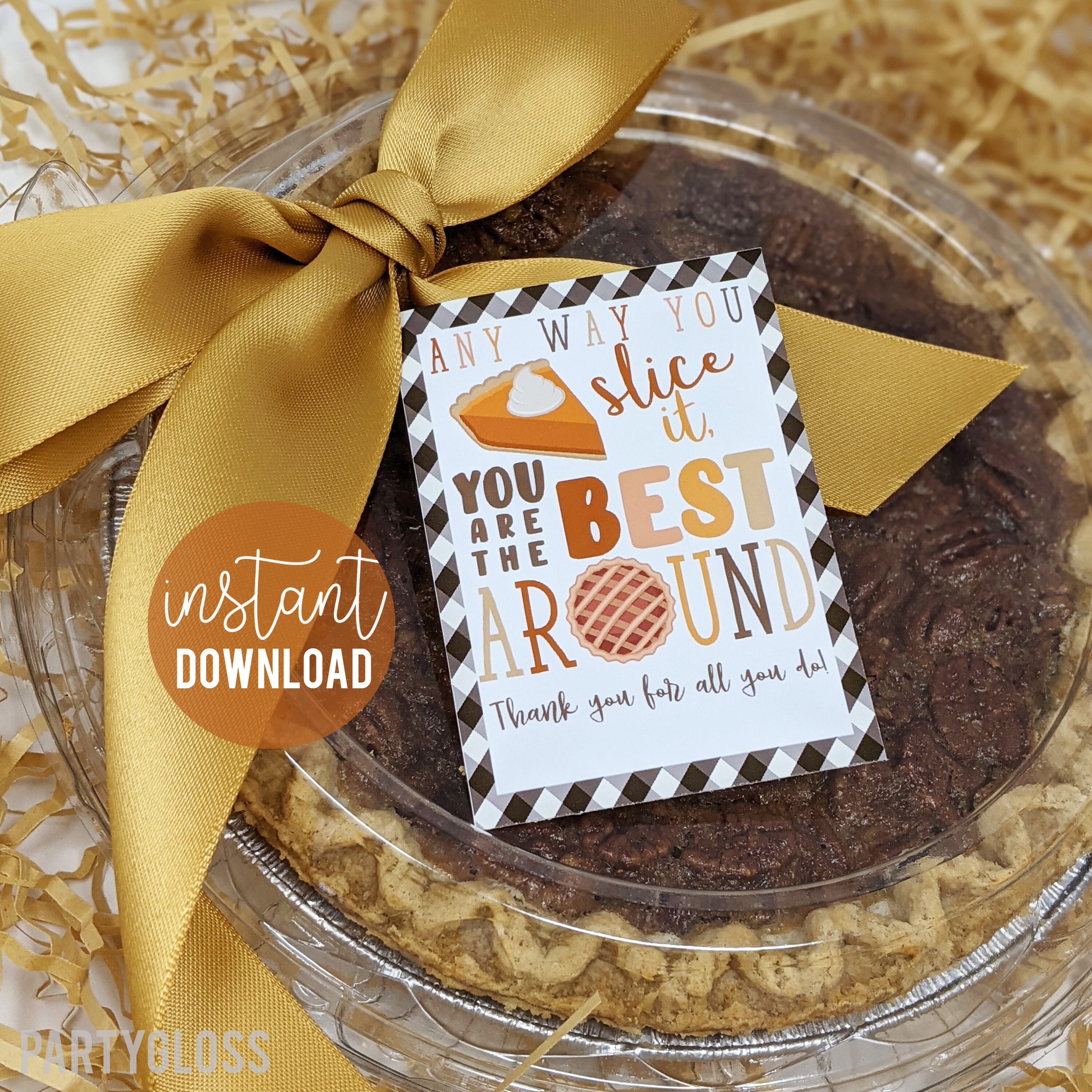 Thanksgiving Appreciation Printable Tag Fall Pie Gift Etsy