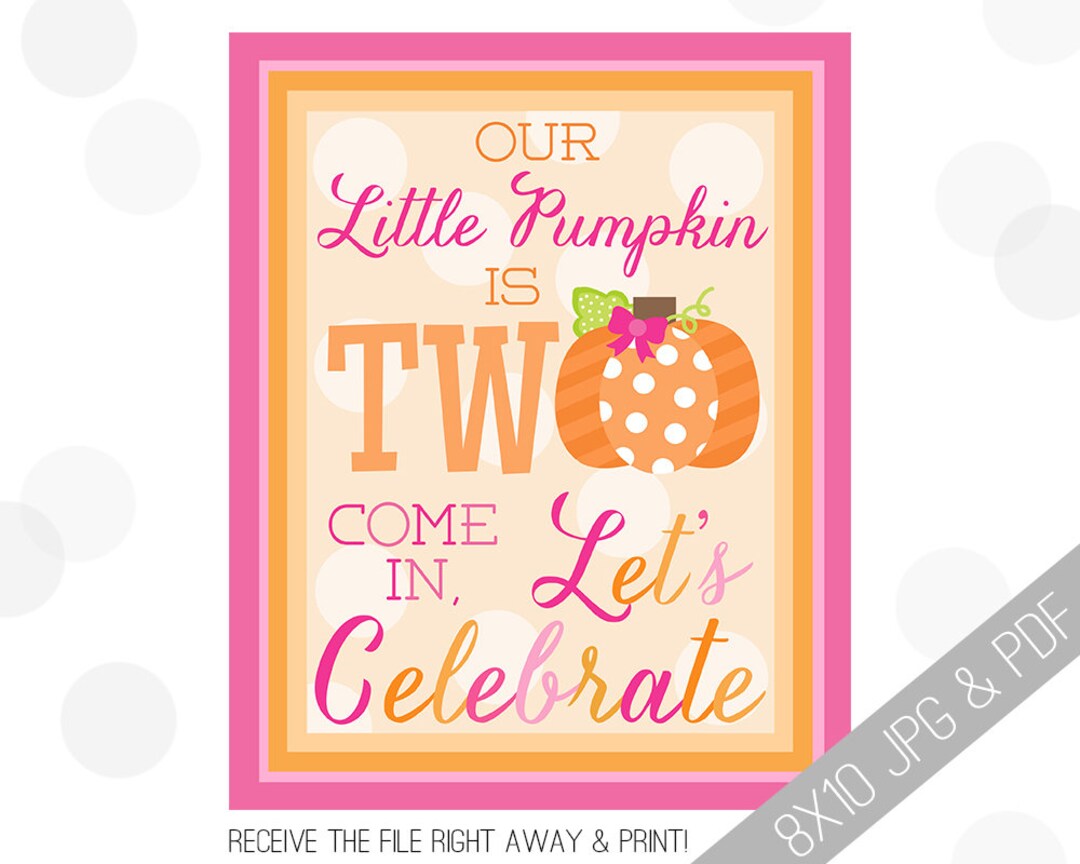 Pumpkin Party Printable Sign Pumpkin Welcome Sign Fall Door Sign Fall Party Welcome Halloween ...