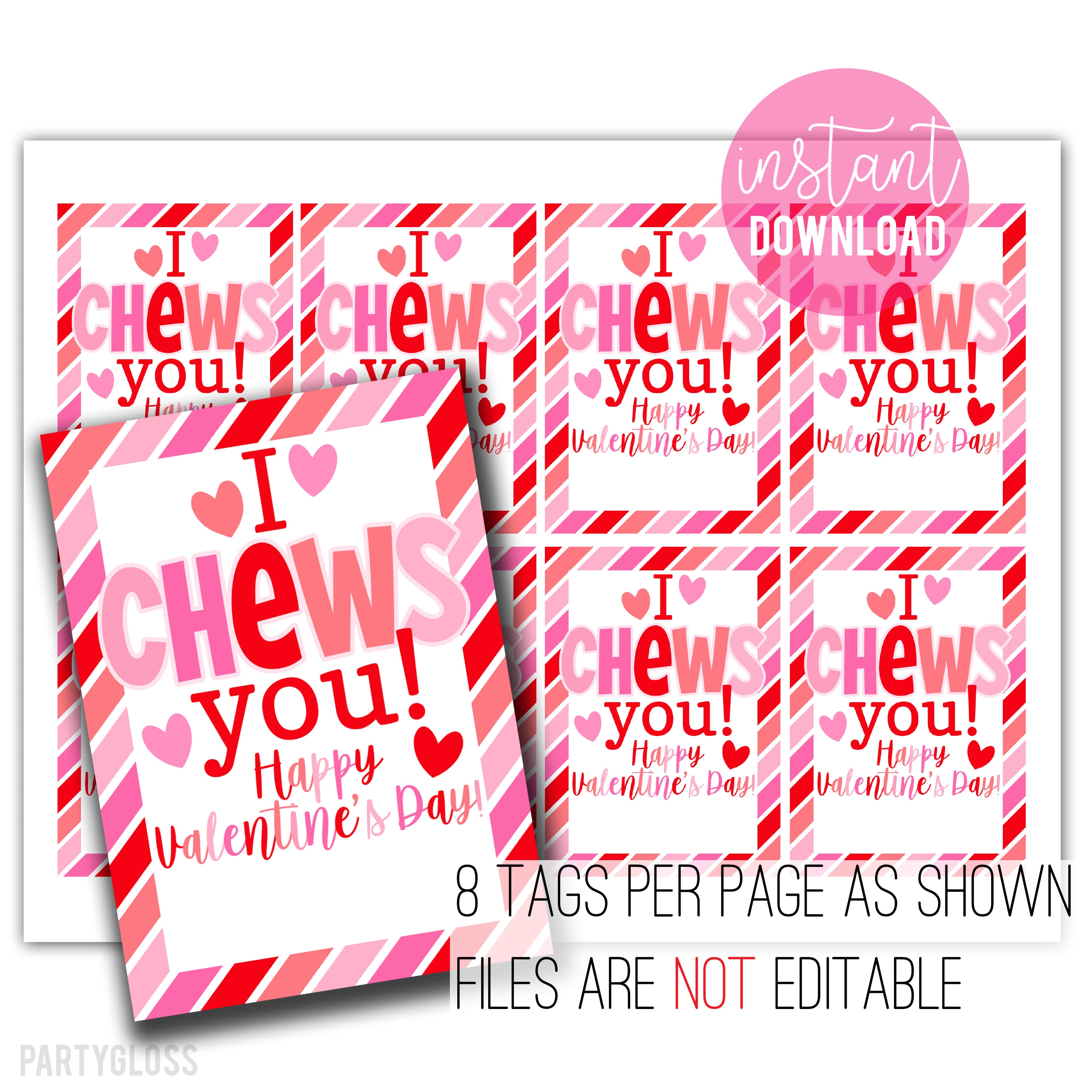 i chews you valentine's day printable chewy valentine granola bar