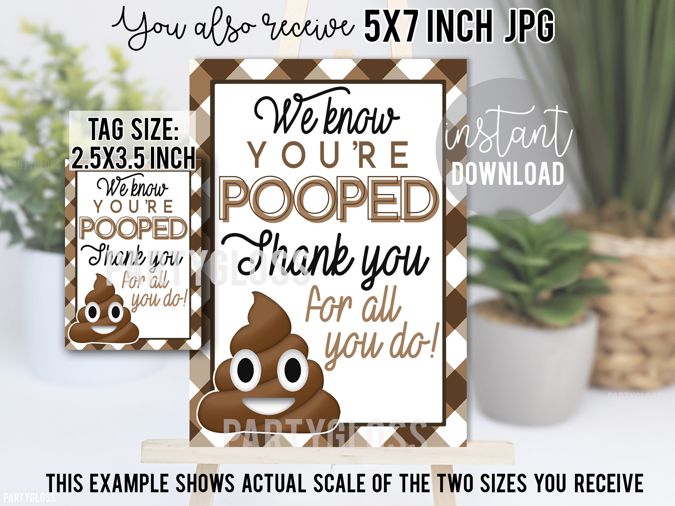 We Know You're Pooped Appreciation Printable Gift Tags, Poop Emoji Gift ...