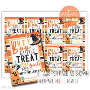 Etichette regalo di apprezzamento stampabili per Halloween, Hey Boo, un piccolo regalo solo per te, amico di squadra, personale, collega, dipendente, PTA, PTO