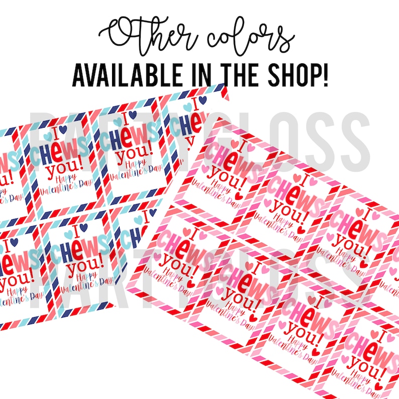 I Chews You Valentine's Day Printable Chewy Valentine - Etsy