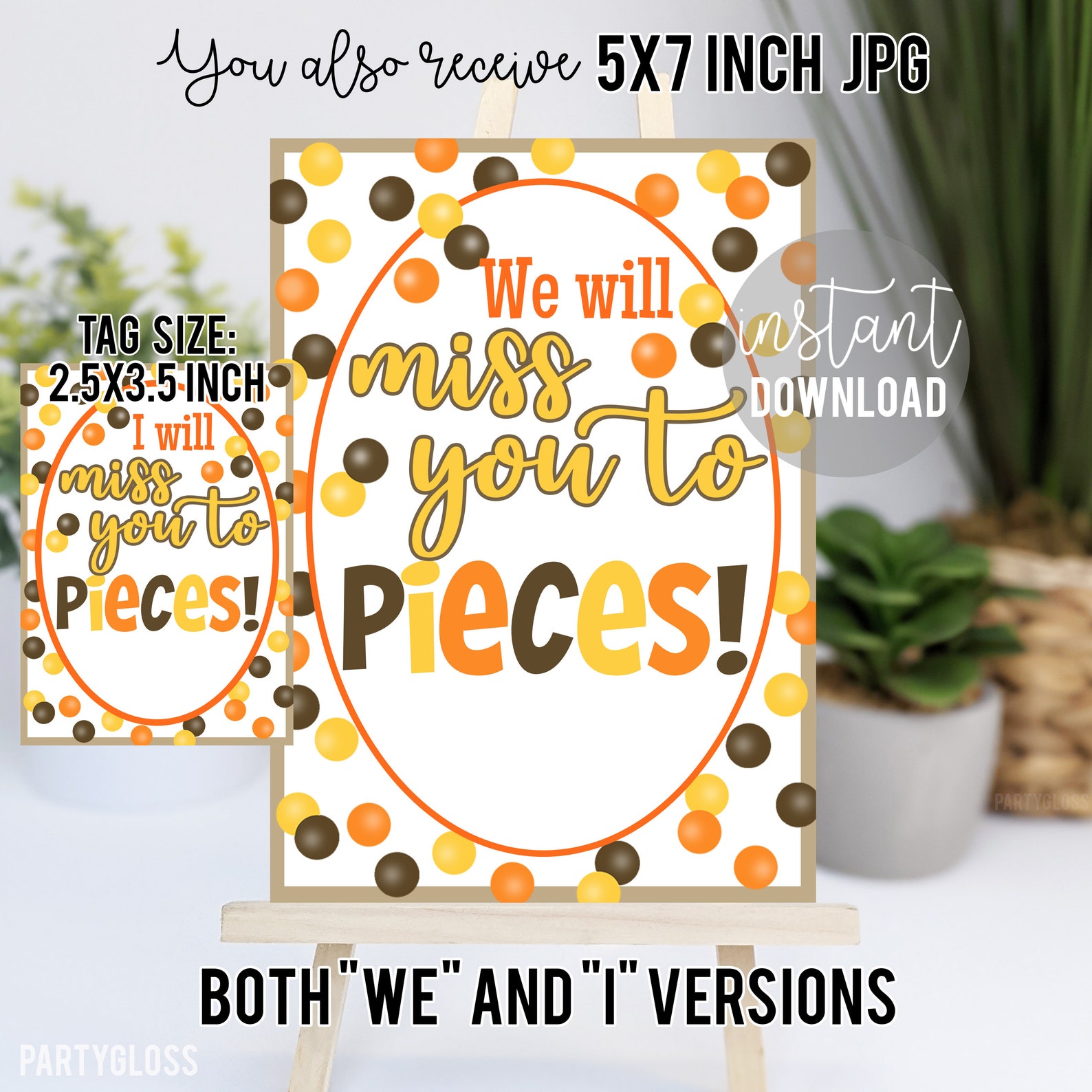 Miss You to Pieces Printable Tag Printable Pieces Tags We - Etsy