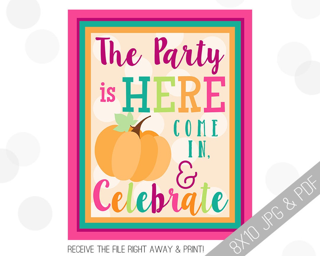 Pumpkin Party Printables | Pumpkin Welcome Sign | Door Sign | Little ...