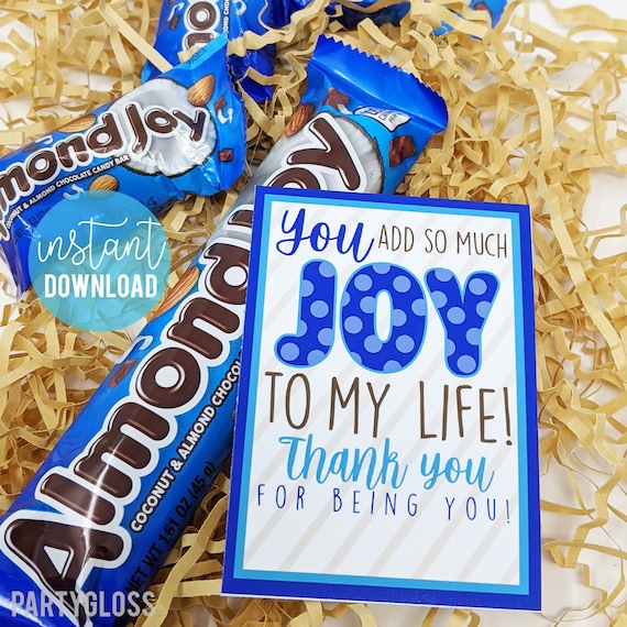 So Much Joy Appreciation Printable Tag Printable Almond Joy | Etsy