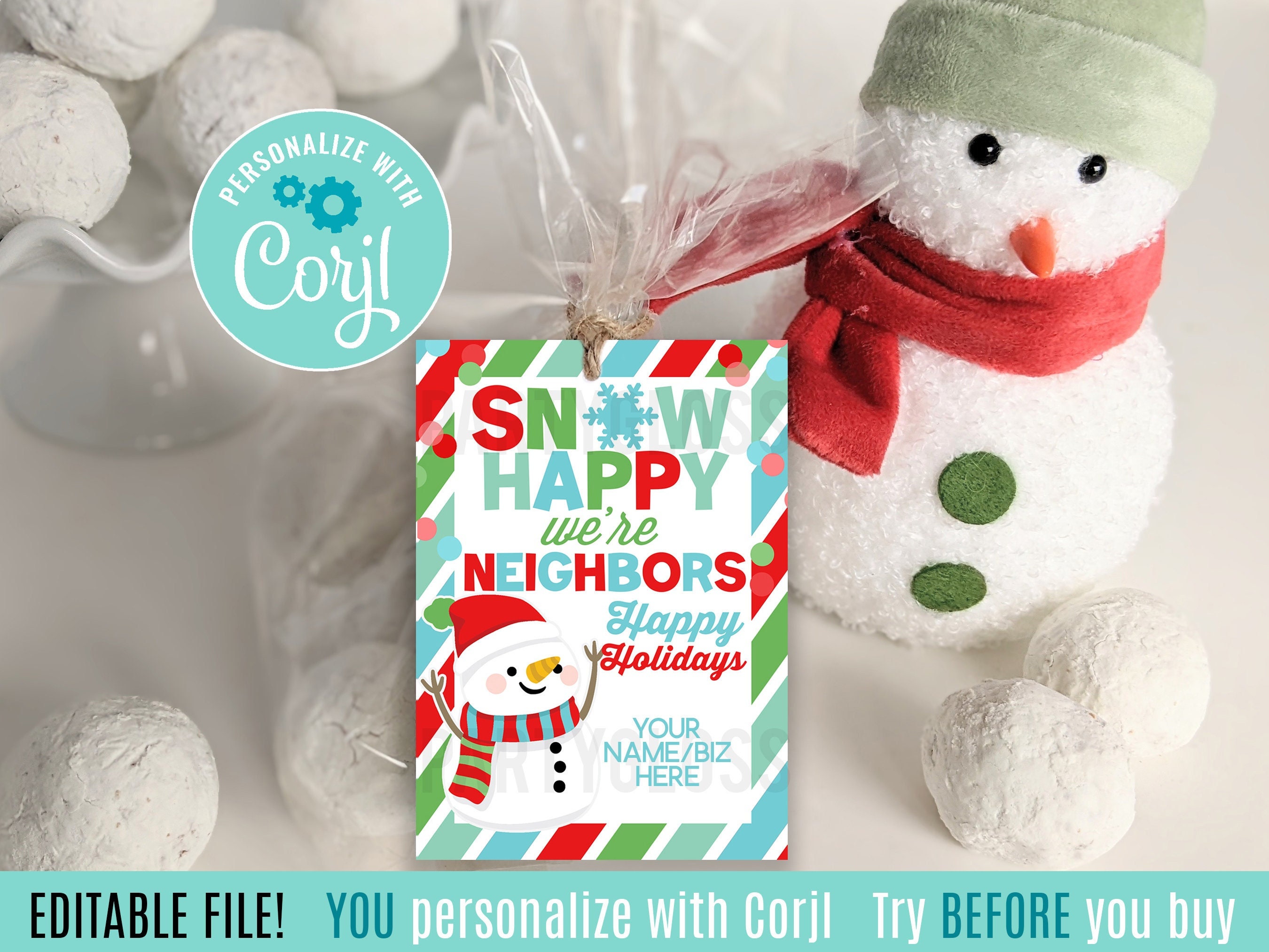 Simple Snowball Neighbor Gift - The Happy Scraps