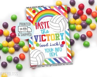 Printed and Shipped Volleyball Taste The Victory Good Luck Gift Tags Rainbow Candy State Playoff Game Team Tournament Competition Match