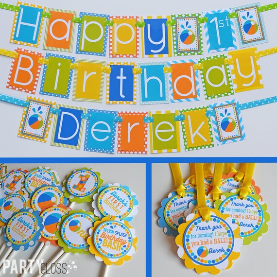 Beach Ball Birthday Party Decorations Fully Assembled Boy Etsy
