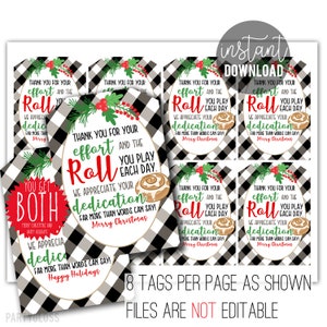 Staff Employee Nurse Teacher Printable Tag | Christmas Teacher Tag | Nurse Tag | Teacher Gift | Staff Team Gift | Cinnamon Roll Gift Tags