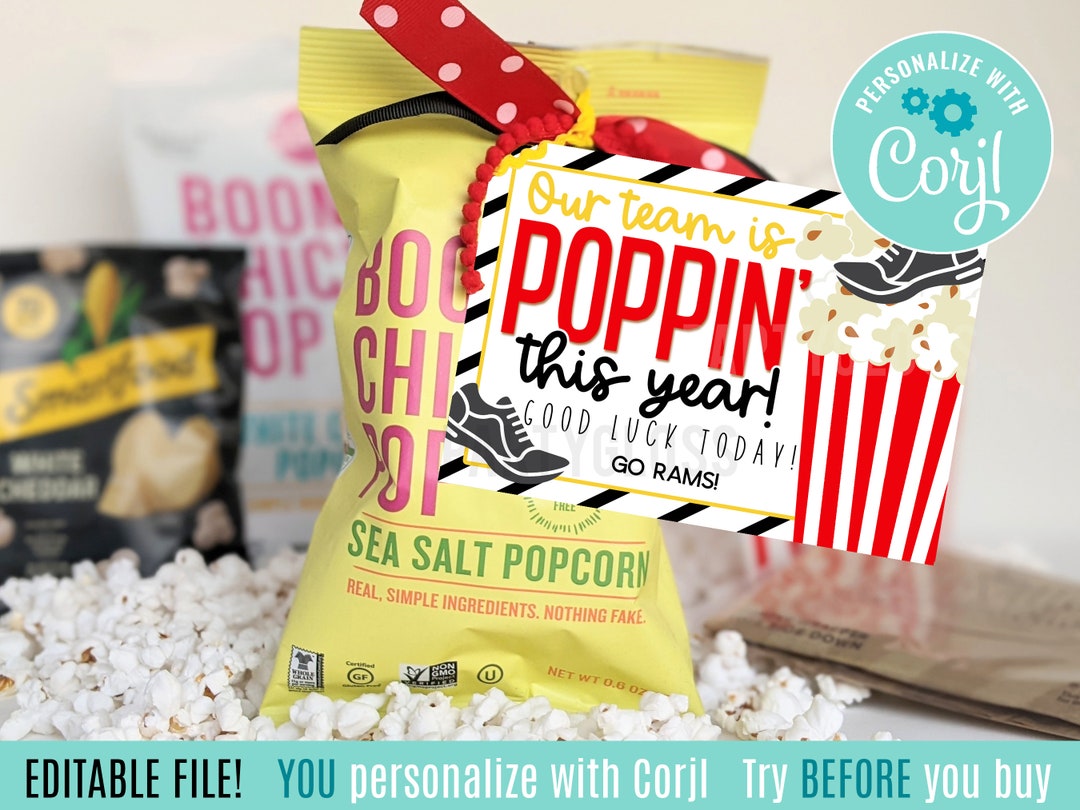 Editable Track and Field Printable Tag | Good Luck Track Field Popcorn ...